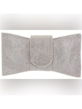 Silver Bow Clutch Bag